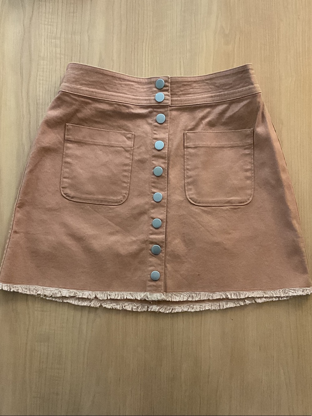 Madewell Rust Brown Button-Front Mini Skirt